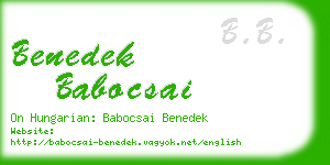 benedek babocsai business card